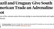 卢拉向乌拉圭提议：南方共同市场可作为整体与中国签订自贸协定